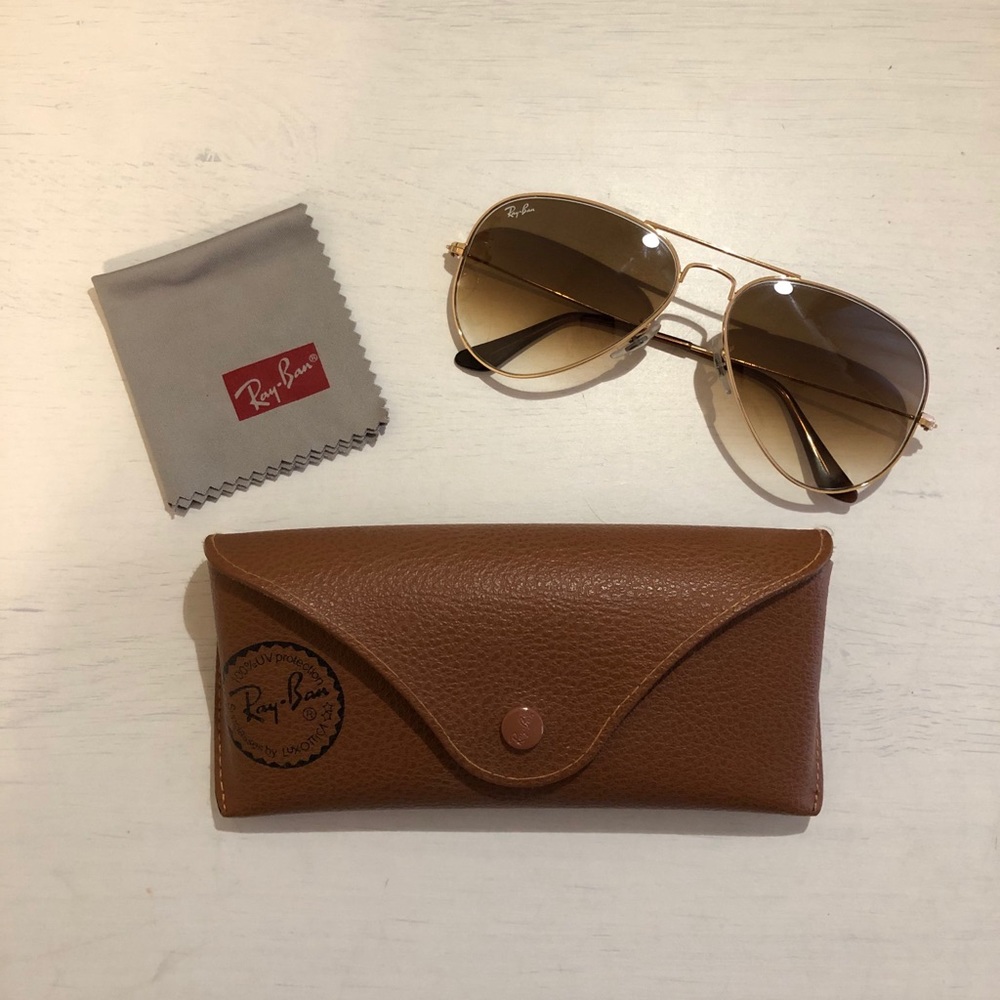 Ray-Ban Gold/Light Brown Gradient Aviators